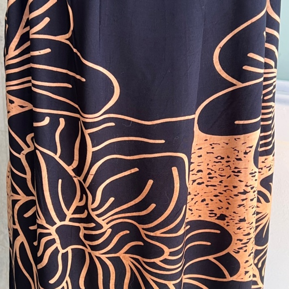 0064/ Black Brown Tie on Shoulder Dress - Picture 5 of 6